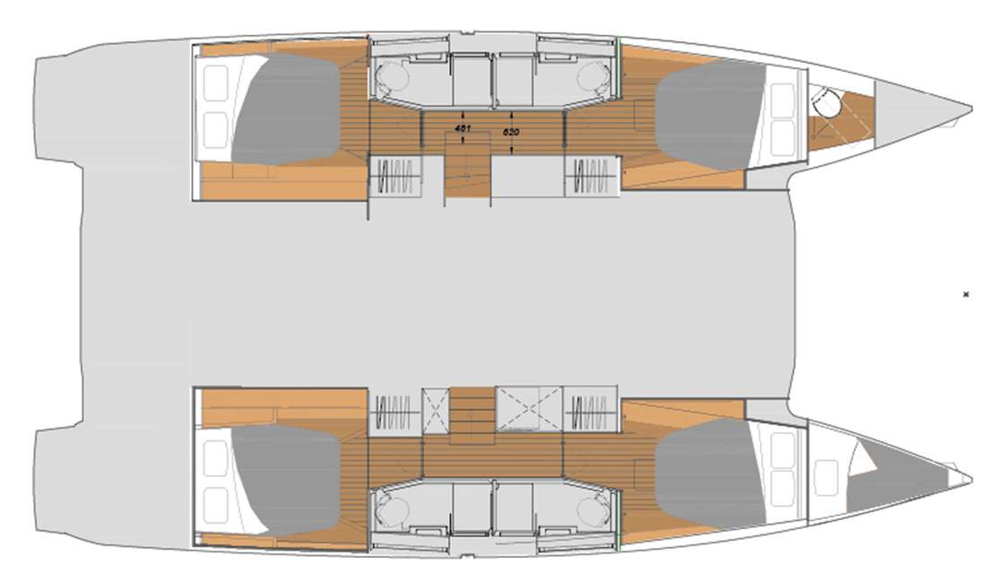 Layout of the boat Elba 45