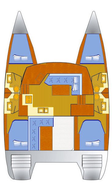 Distribución del barco Lucia 40