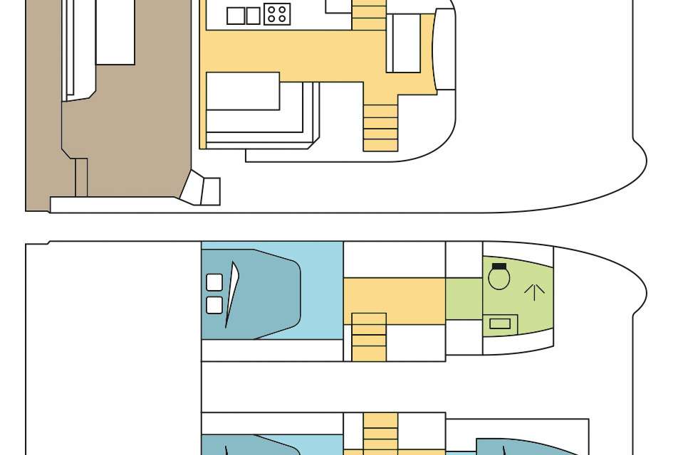Distribución del barco MY 37