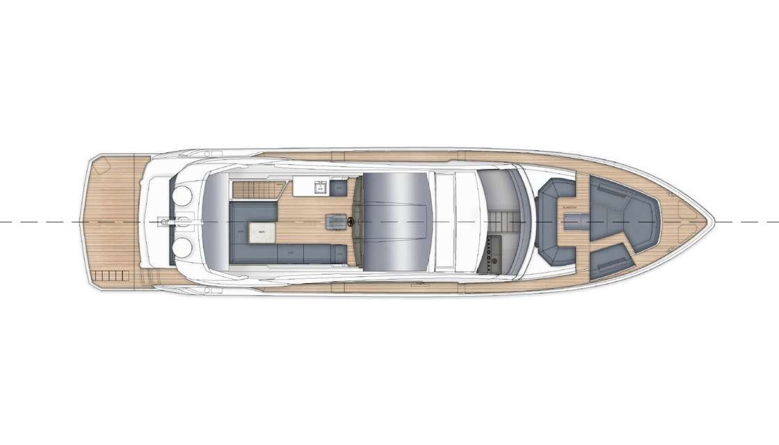 Distribución del barco Galeon 700 Skydeck