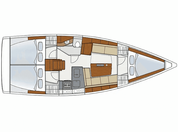 План яхты Hanse 345