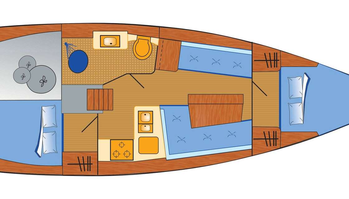 Plans du bateau Hanse 348