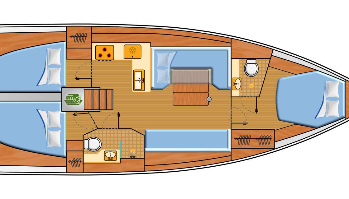 План яхты Hanse 410