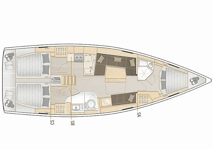 План яхты Hanse 418