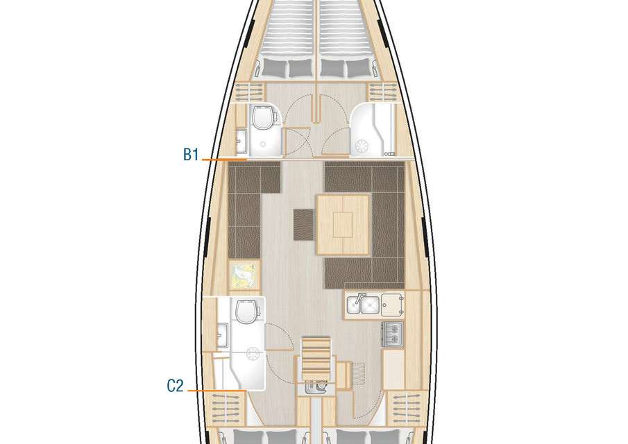 Plans du bateau Hanse 458