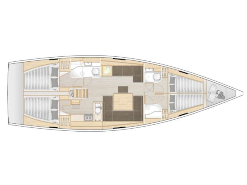 Layout of the boat Hanse 458