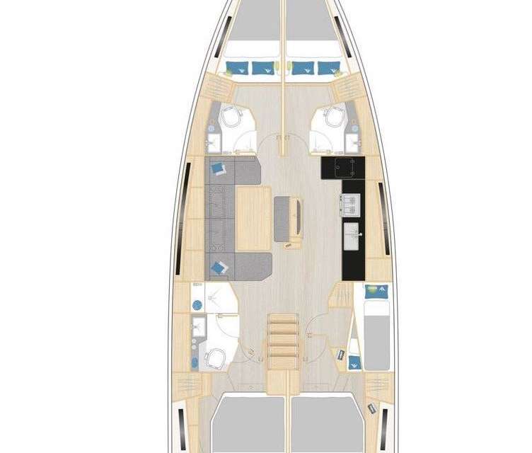 Layout of the boat Hanse 460