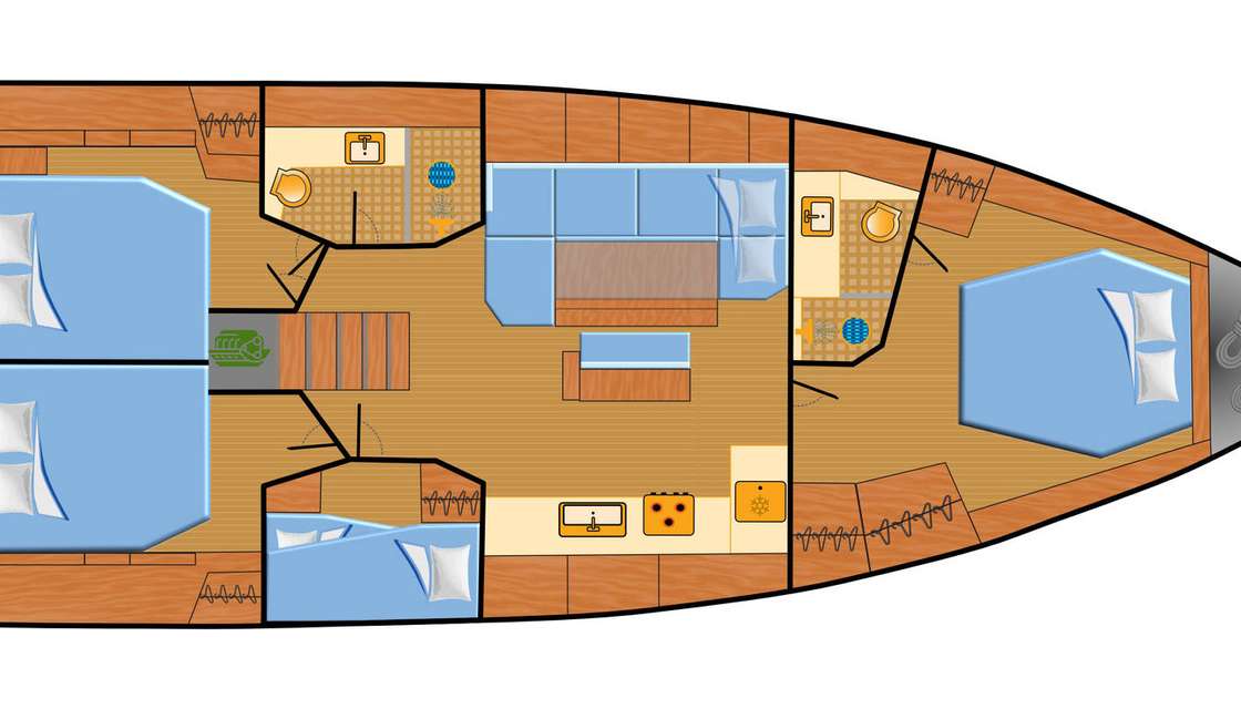 Distribución del barco Hanse 460