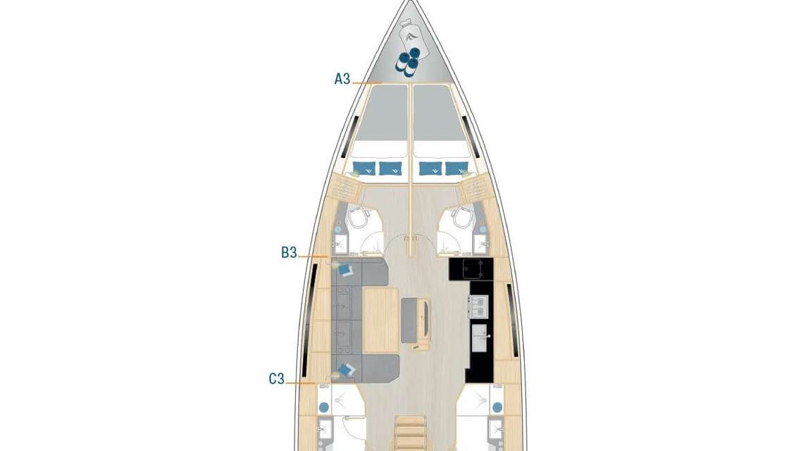 Piano della barca Hanse 460