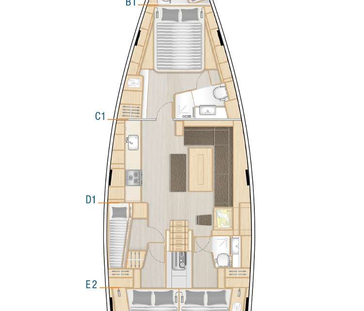 Piano della barca Hanse 508