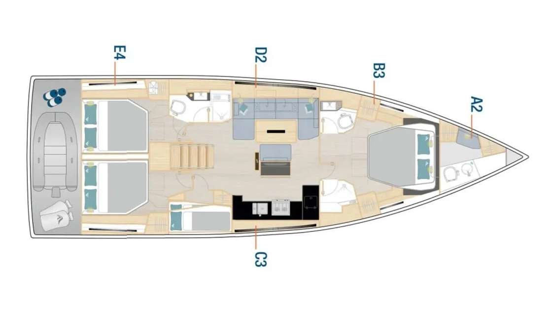 Plans du bateau Hanse 510