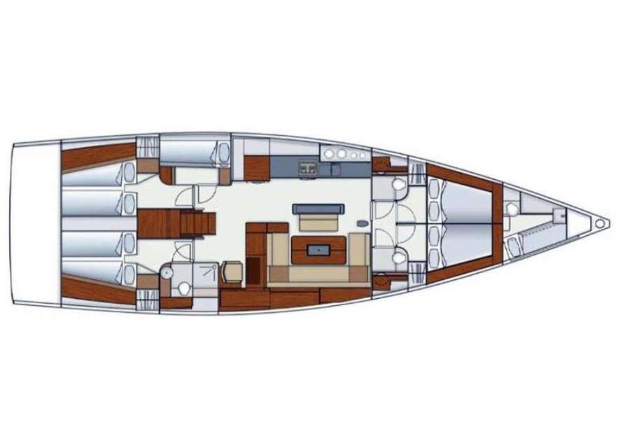 Distribución del barco Hanse 575