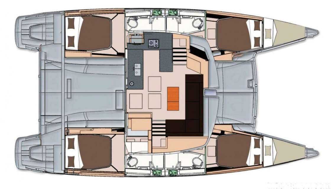 Distribución del barco Helia 44