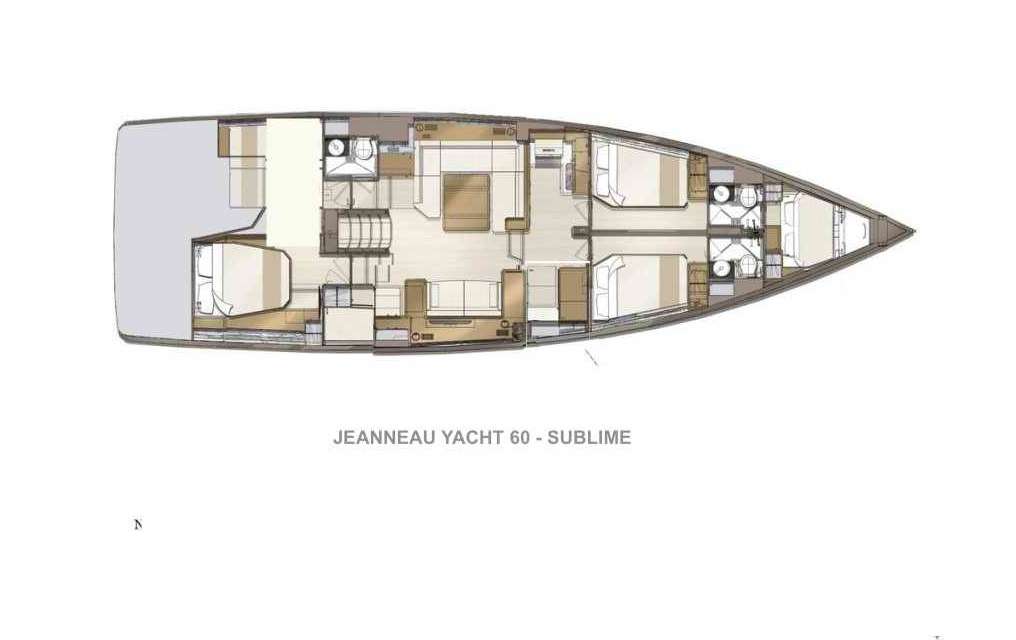 План яхты Jeanneau Yachts 60