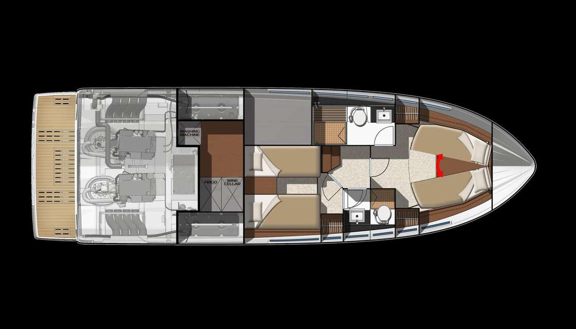 Distribución del barco NC 14