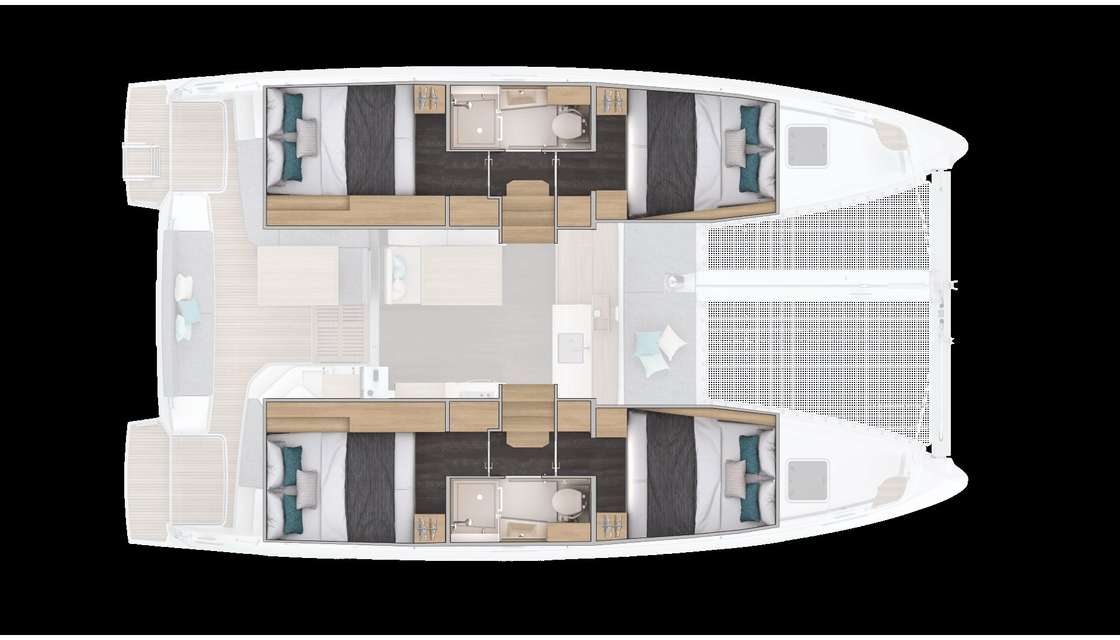 Layout of the boat Lagoon 38