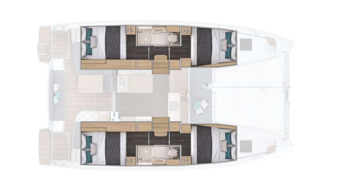 Distribución del barco Lagoon 38