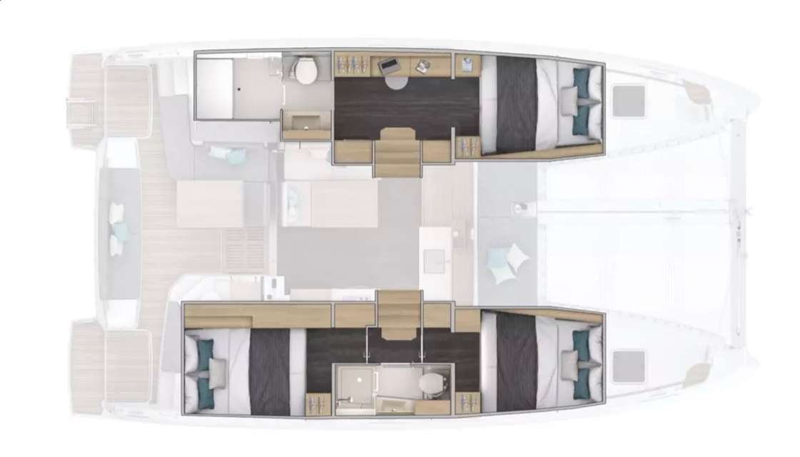 Distribución del barco Lagoon 38