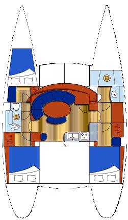 Distribución del barco Lagoon 380