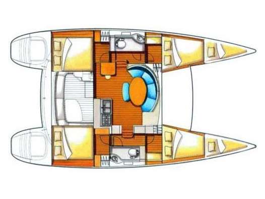 Layout of the boat Lagoon 380