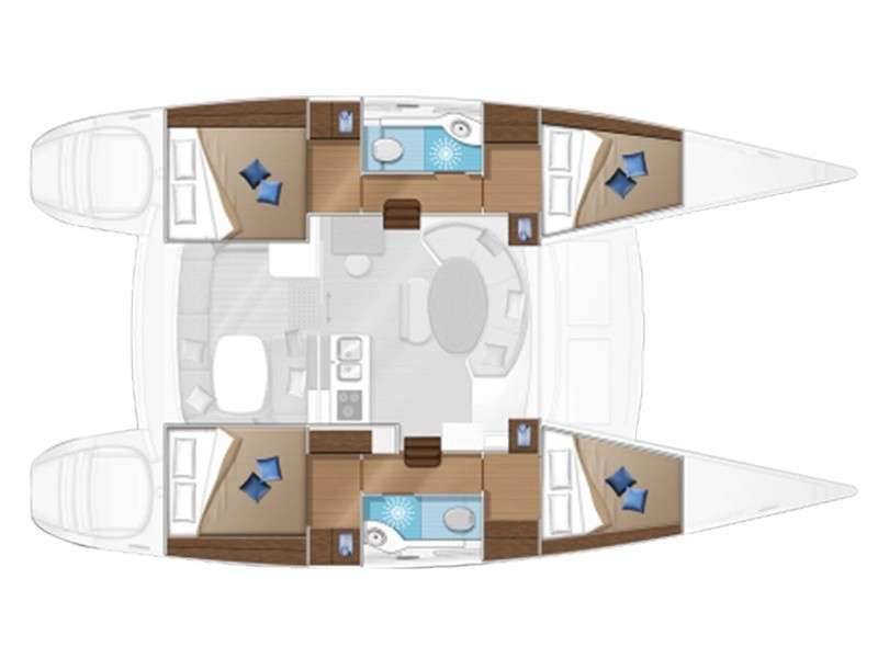 Layout of the boat Lagoon 380 S2