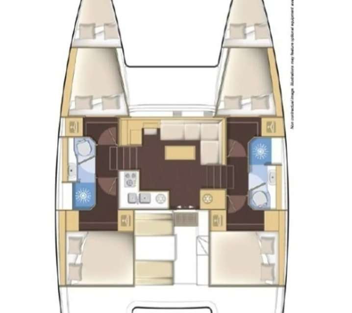 Layout of the boat Lagoon 39