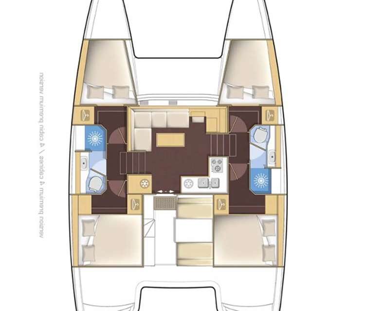 Layout of the boat Lagoon 39