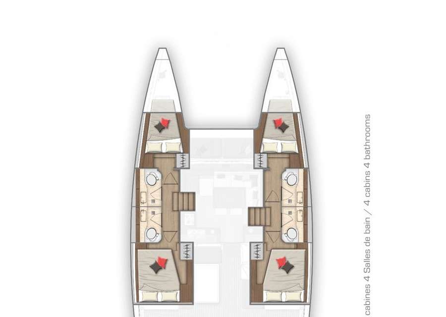Distribución del barco Lagoon 40