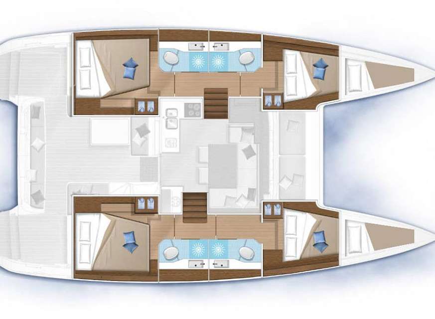 Layout of the boat Lagoon 40