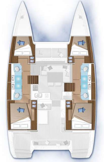Distribución del barco Lagoon 40