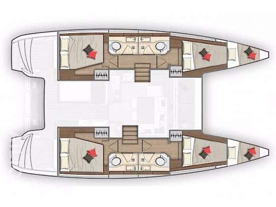 Layout of the boat Lagoon 40