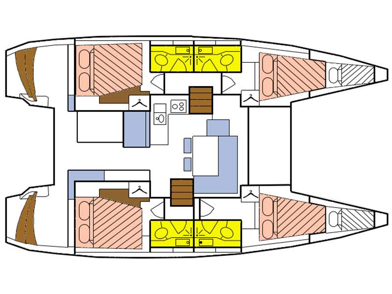 Distribución del barco Lagoon 40