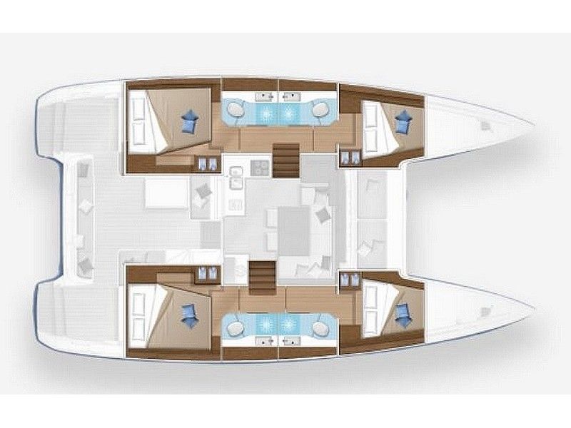 Layout of the boat Lagoon 40