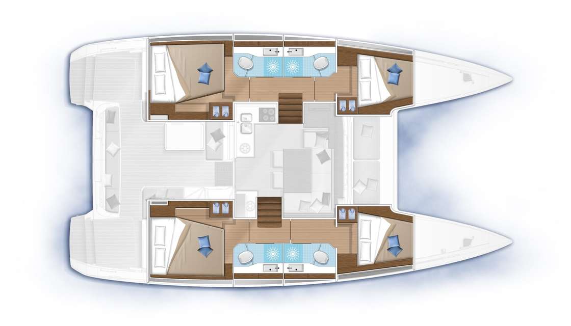 Layout of the boat Lagoon 40