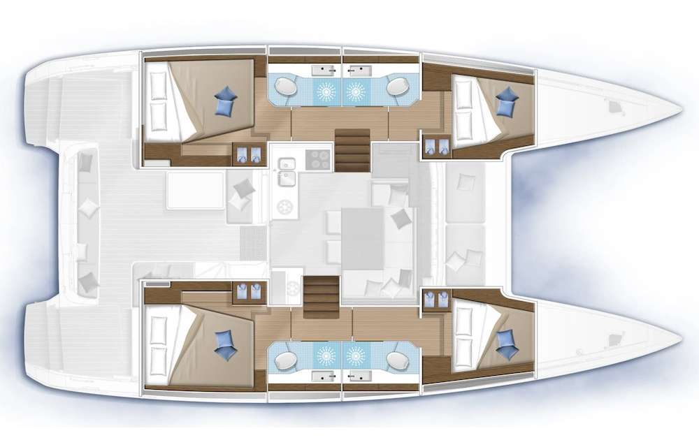 Distribución del barco Lagoon 40