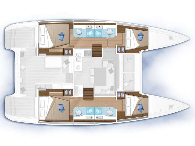 Layout of the boat Lagoon 40