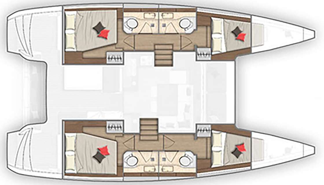 Layout of the boat Lagoon 40