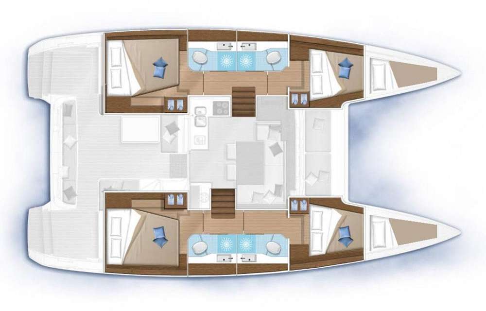 Layout of the boat Lagoon 40