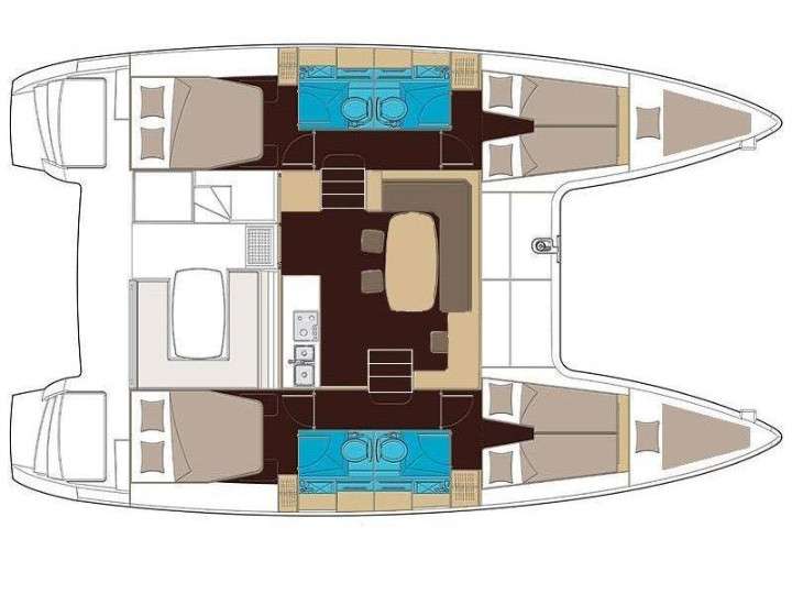 Distribución del barco Lagoon 400