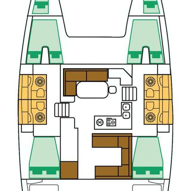 Distribución del barco Lagoon 400 S2