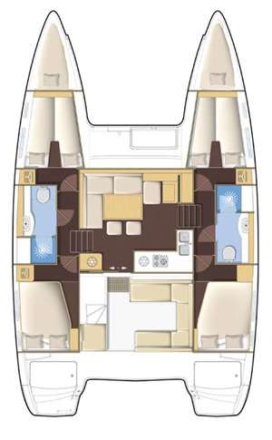 План яхты Lagoon 400 S2