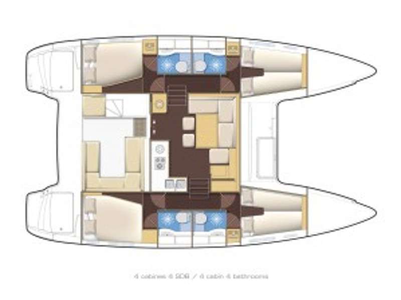 Distribución del barco Lagoon 400 S2