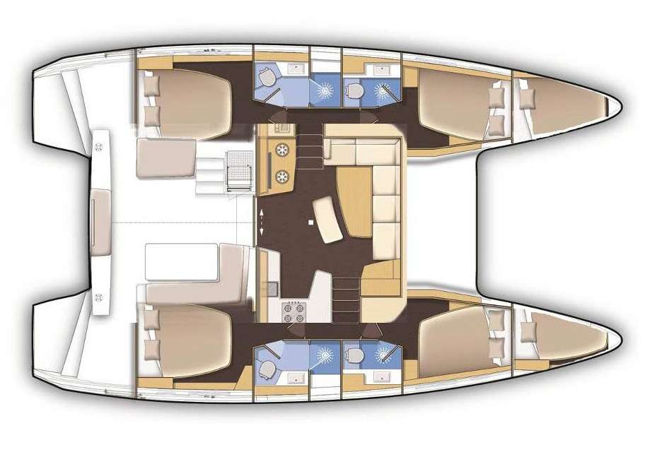 Layout of the boat Lagoon 42