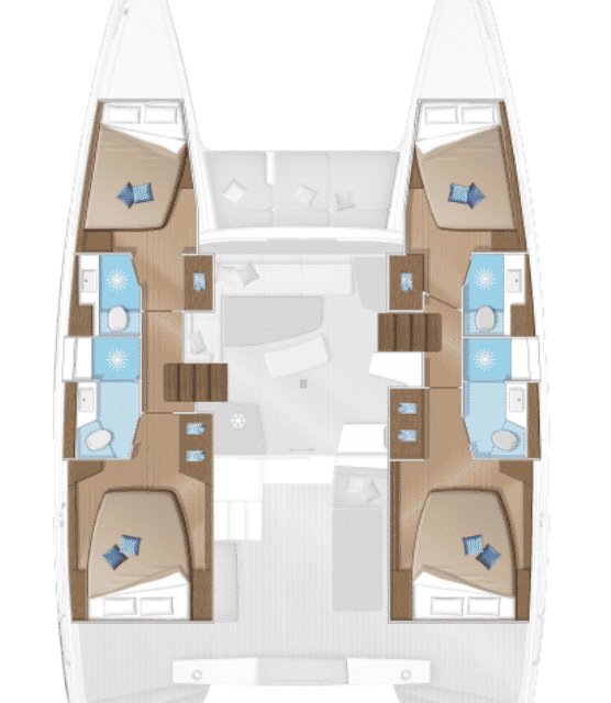 Layout of the boat Lagoon 42