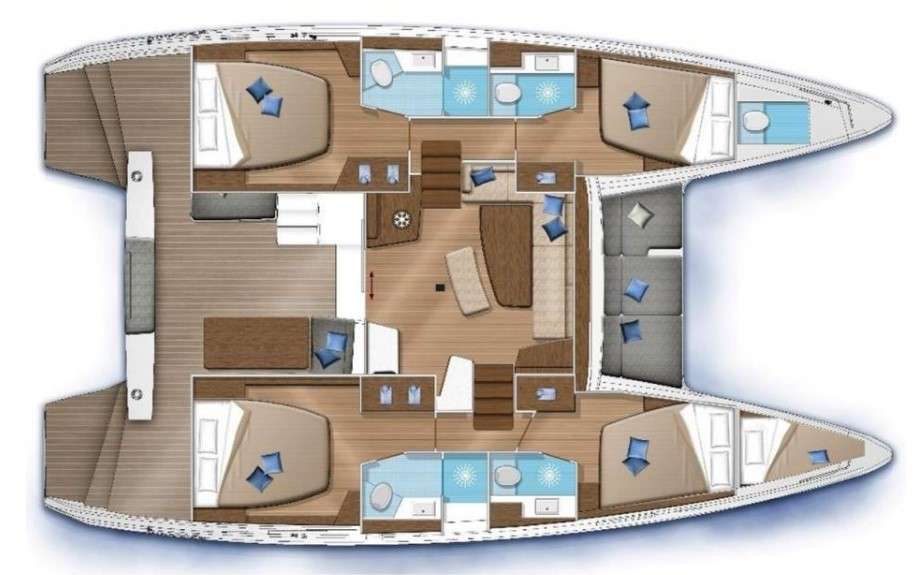 Layout of the boat Lagoon 42
