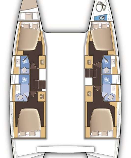 Layout of the boat Lagoon 42