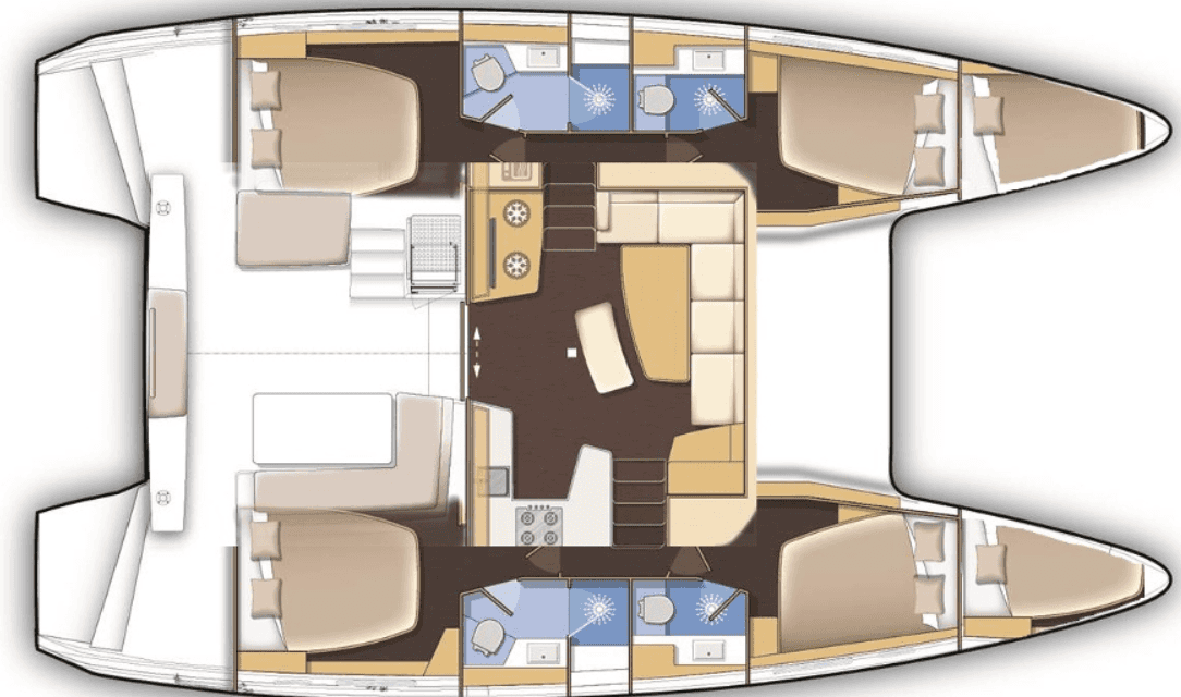 Distribución del barco Lagoon 42