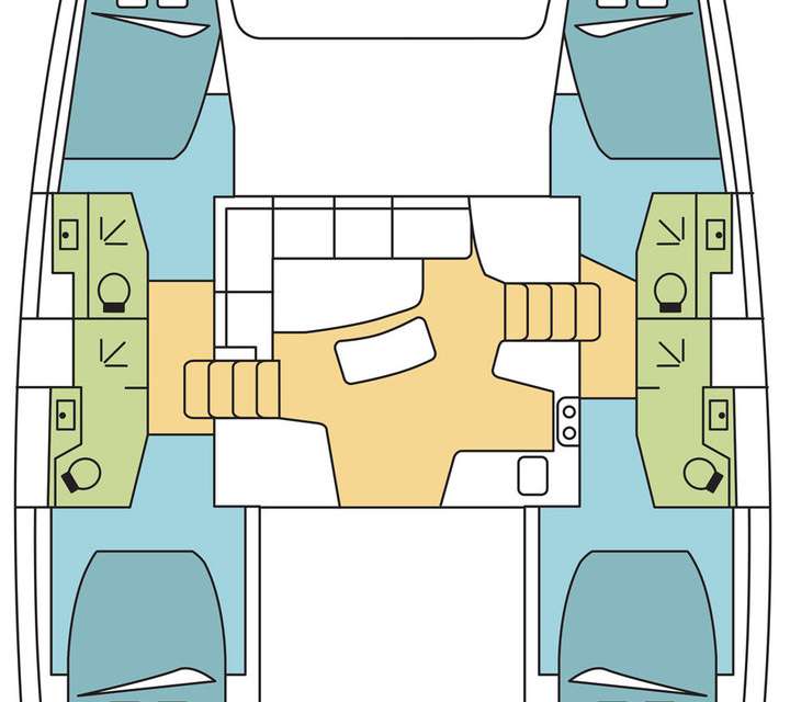 Layout of the boat Lagoon 42