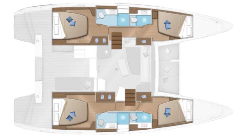 Layout of the boat Lagoon 42