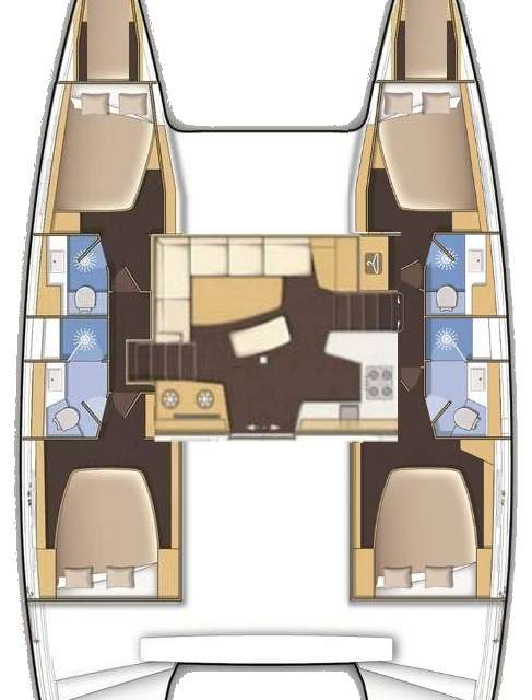 Layout of the boat Lagoon 42